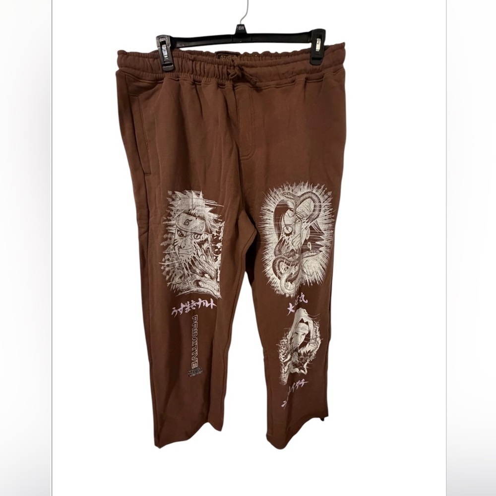 Primitive x Naruto Skateboarding "Village" Sweatpants- Brown - Size XL NWT